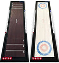 SWOOC Games | 2-in-1 Shuffleboard and Curling | 100% Solid Wood Shuffleboard Table (4ft) | 5+ Games Included | Tabletop Games for Adults & Kids | Board Game Table Top Games | Bar Games | Indoor Games