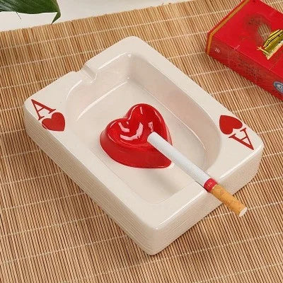 Ceramic Poker Card Ashtray – Creative Hotel & Home Tabletop Decor
