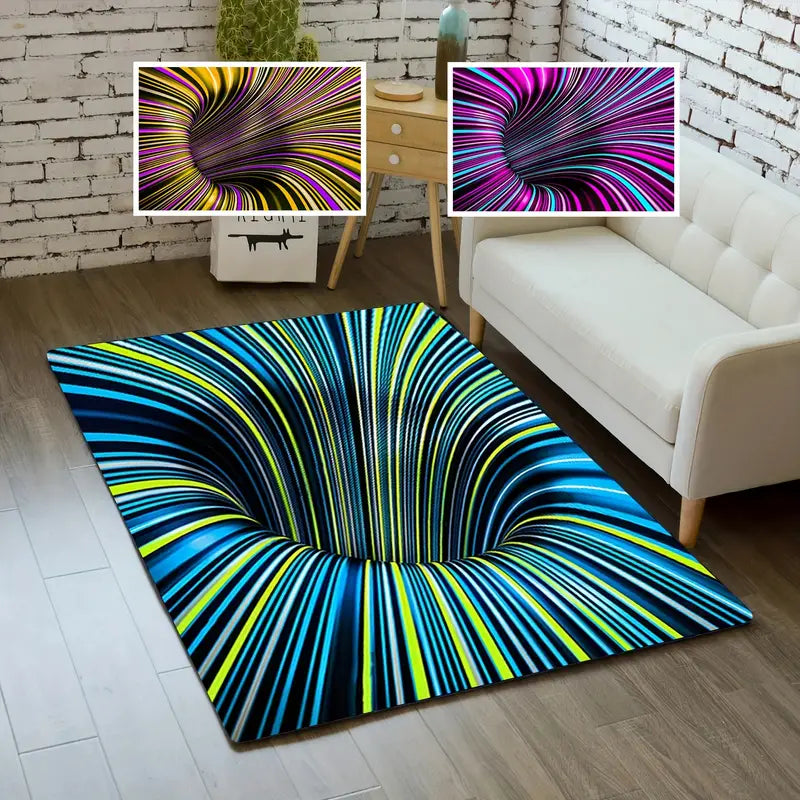3D Swirl Illusion Non-Slip Area Rug for Home