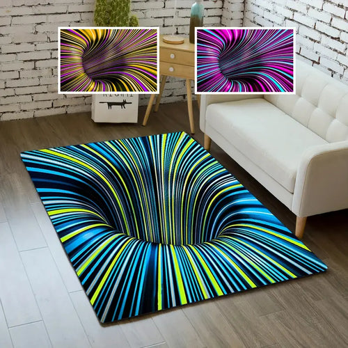 3D Swirl Illusion Non-Slip Area Rug for Home