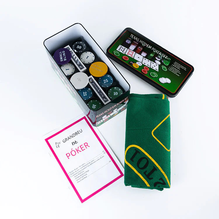 Poker Set with 200 Chips, Table Cloth, and Box