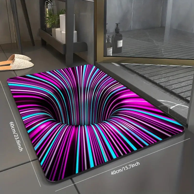 3D Swirl Illusion Non-Slip Area Rug for Home