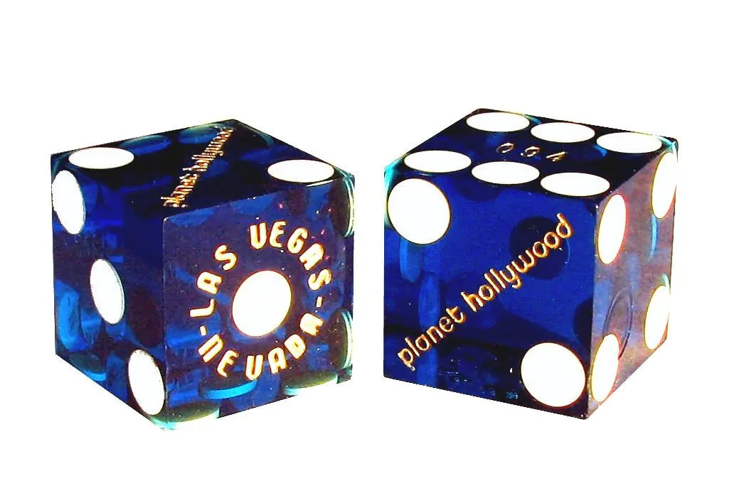 Cyber-Deals Wide Selection of 19mm Craps Dice - Authentic Las Vegas Casino Table-Played (Planet Hollywood (Blue Polished))