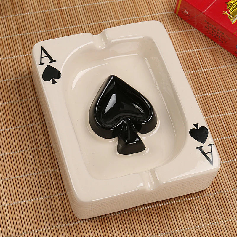 Ceramic Poker Card Ashtray – Creative Hotel & Home Tabletop Decor