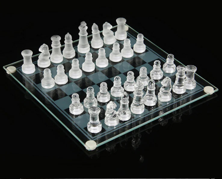 Crystal Glass Chess Set for Indoor Entertainment