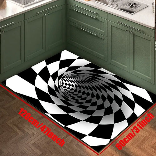 3D Illusion Indoor Mat - Modern Geometric Area Rug