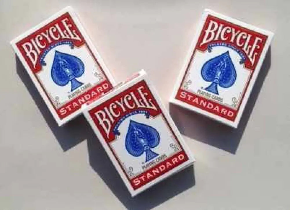 Standard Bicycle Rider Back Poker Playing Cards - 3 Decks (Red)