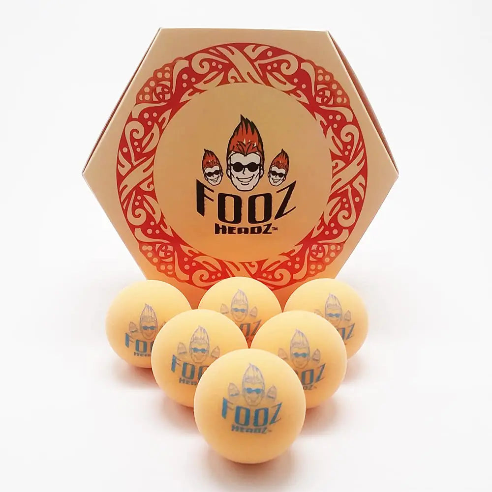 Fooz Headz Foosballs Professional Tournament Quality - Just Like The Pros Use Official Regulation Size - Set of 6 Urethane Foosball Balls (Yellow)