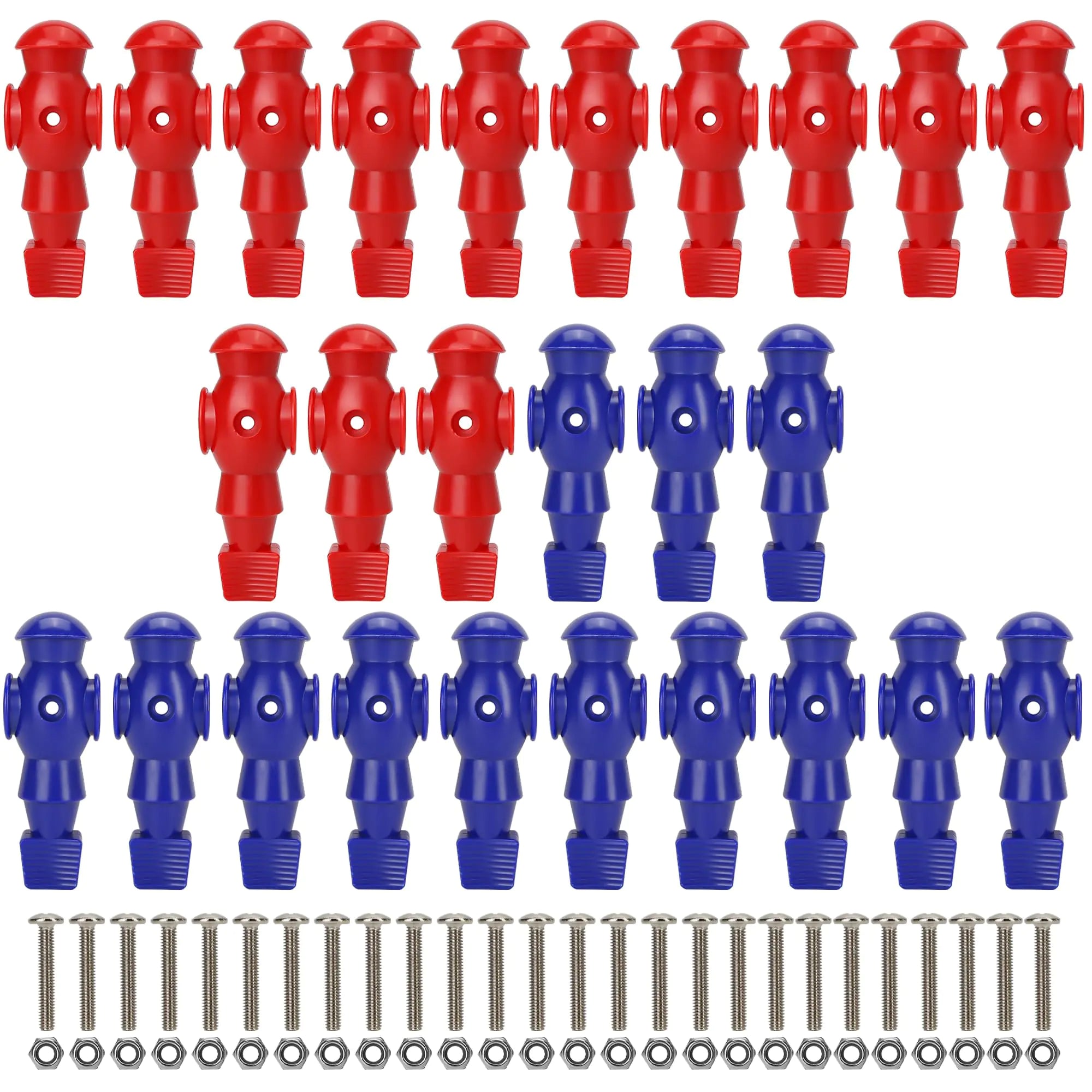 26PCS Foosball Men Soccer Player Set - Plastic Replacement Parts for Football Table (13 Red 13 Blue)