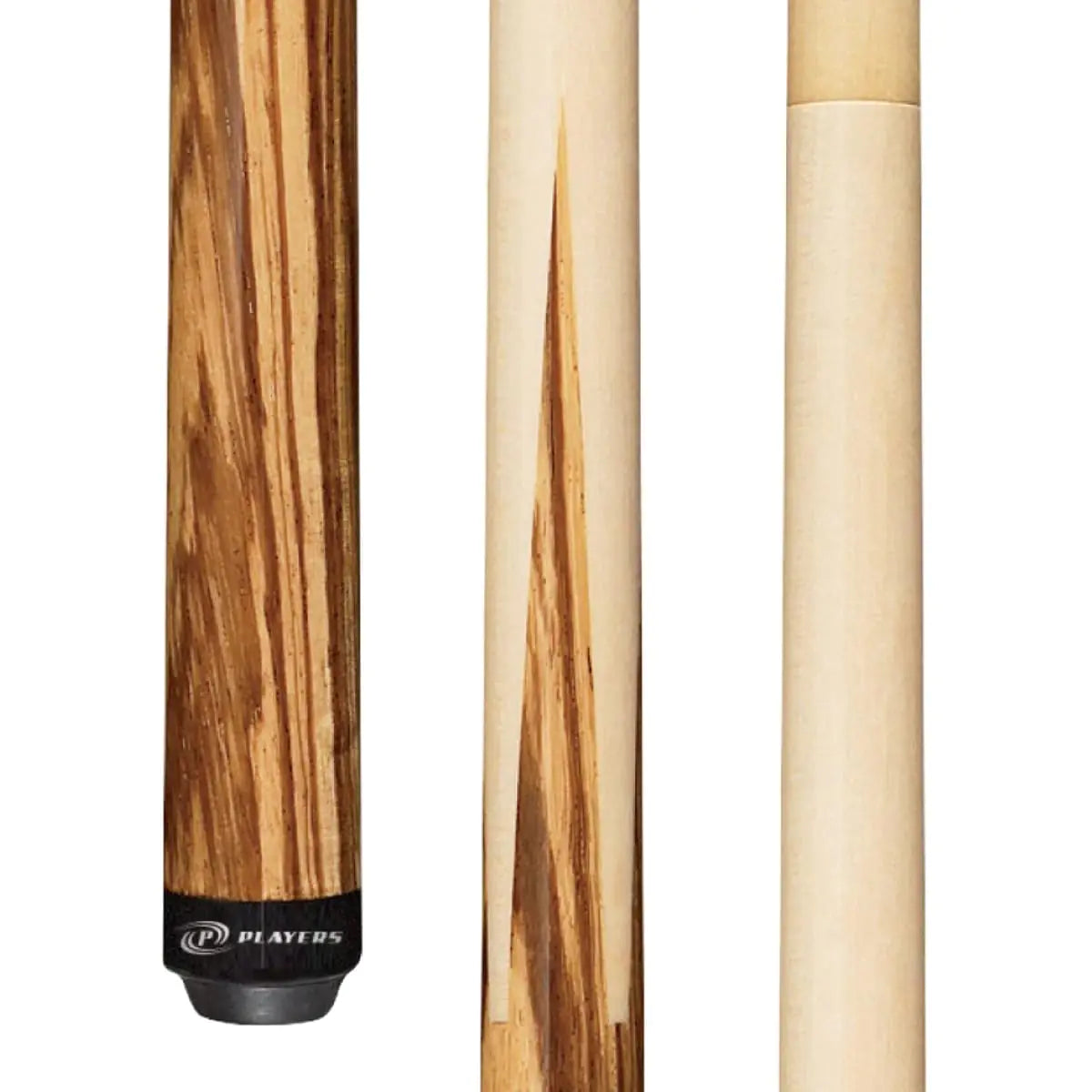 Players 58" 2-Piece Zebrawood and Birds-Eye Maple Sneaky Pete Billiard Pool Cue Stick Natural 18oz