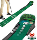Putting Green Indoor - Golf Putting Mat boasts Genuine Green Speed and a Wrinkle-Free Surface. 8ft Practice Putting Mat with lenticular 3D Backplate Alignment Guides and Ball Return