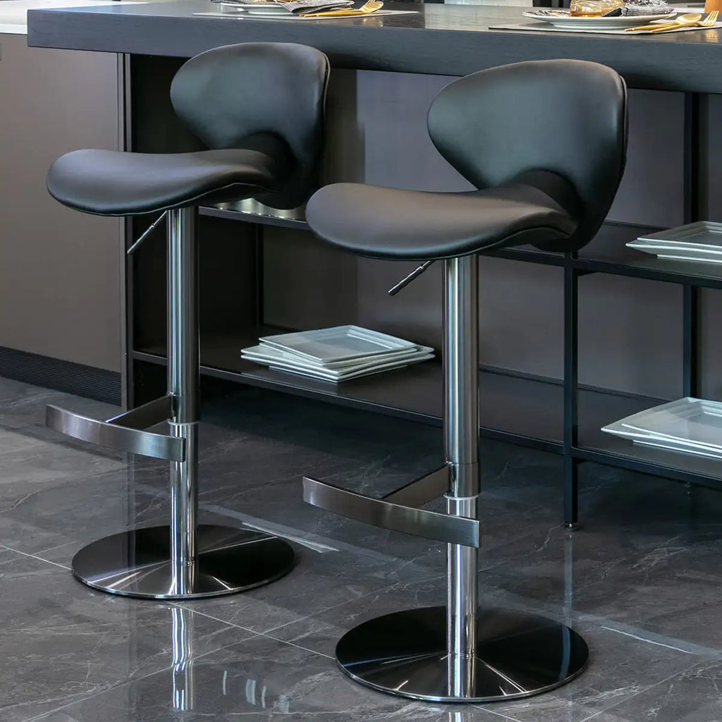 Metallic Leather Bar Stool
