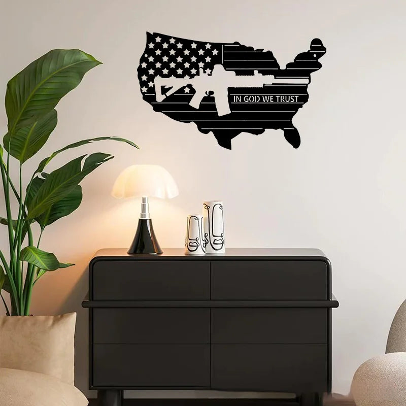 Faith Map Metal Wall Art