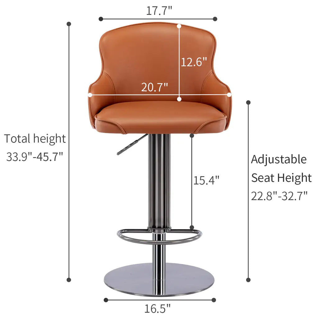 Metallic Leather Bar Stool