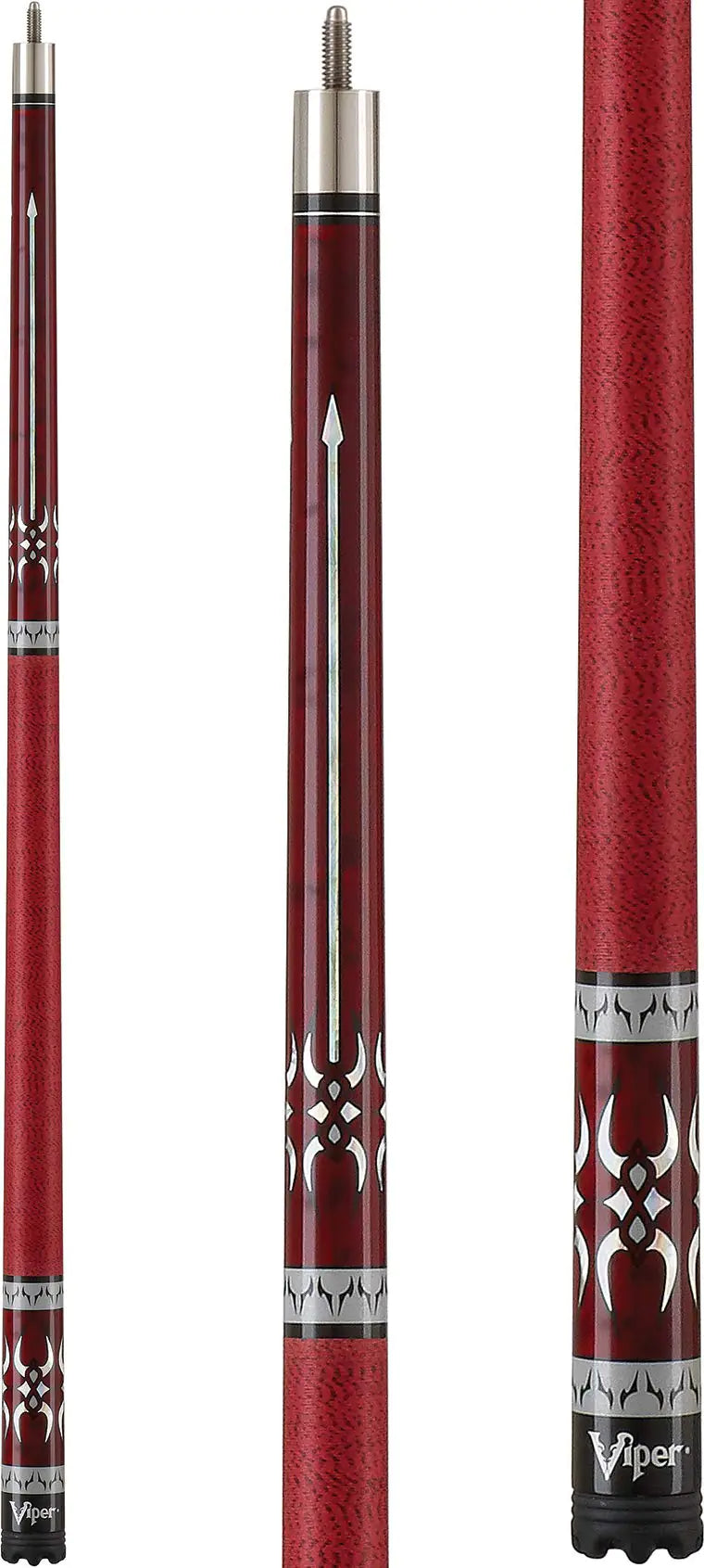Viper by GLD Products Sinister 58" 2-Piece Billiard/Pool Cue Burgundy with Pearlized Inlay 21 Ounce (50-1353-21)