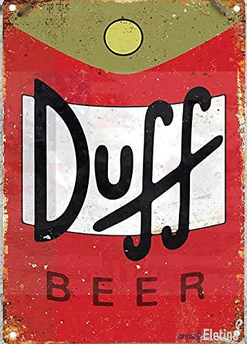 Eletina Aluminum Vintage Sign Duff Beer Exterior Home bar Decoration Vintage Metal tin Sign 8 x 12 inches