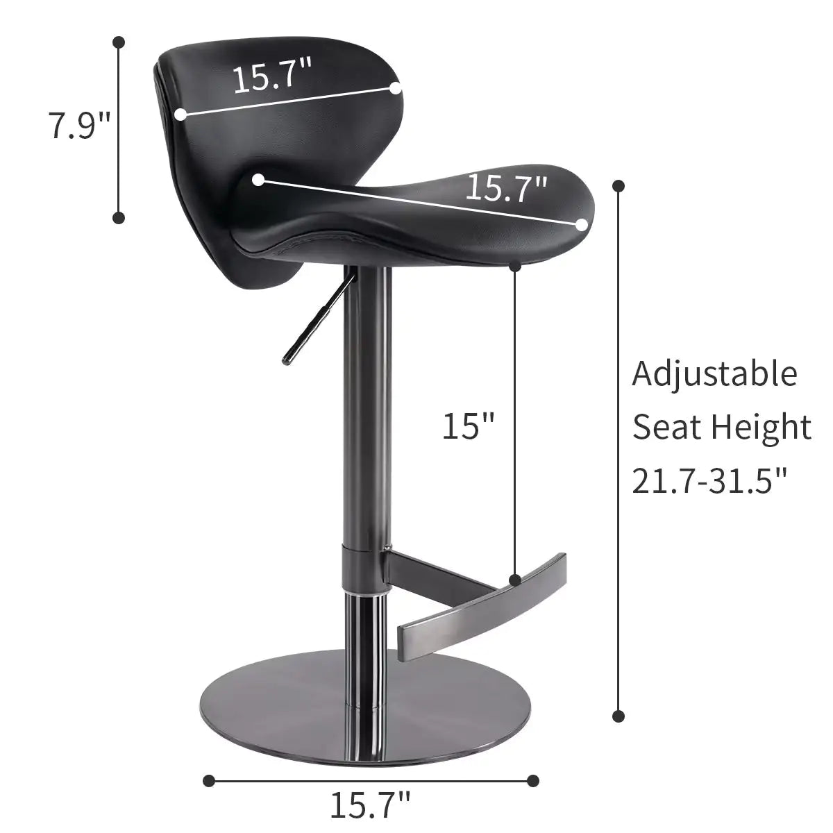 Metallic Leather Bar Stool