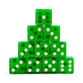 Luck Lab 10 Piece 19 mm Dice Pack - Acrylic and Translucent D6 Dice Square w/Rounded Edge for Casino Craps RPG MTG DND Dice Table Games and Board Games (Green)