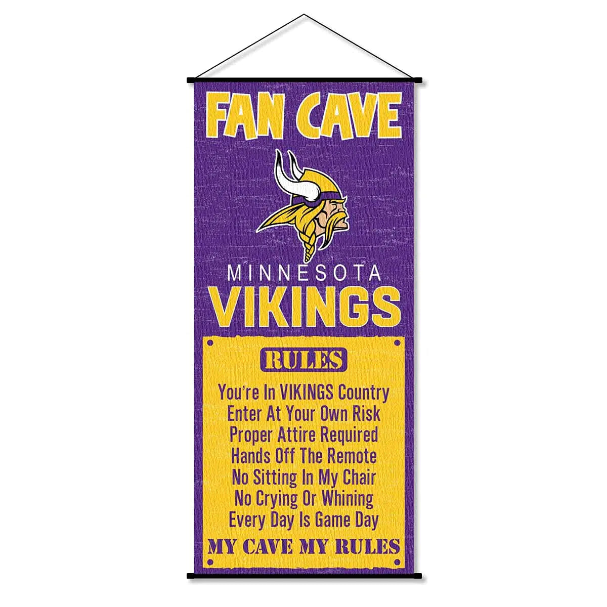 WinCraft Minnesota Vikings Man Cave Fan Banner Wall Door Scroll
