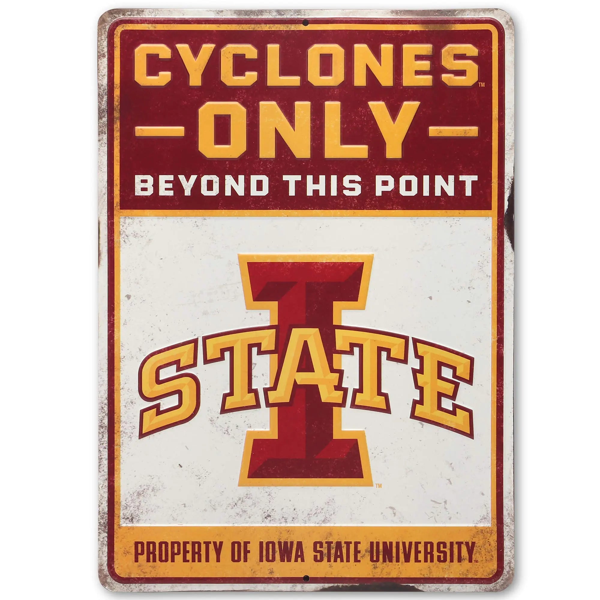 Property of Iowa State University Cyclones Metal Sign - Vintage Iowa State Sign for Man Cave or Bedroom