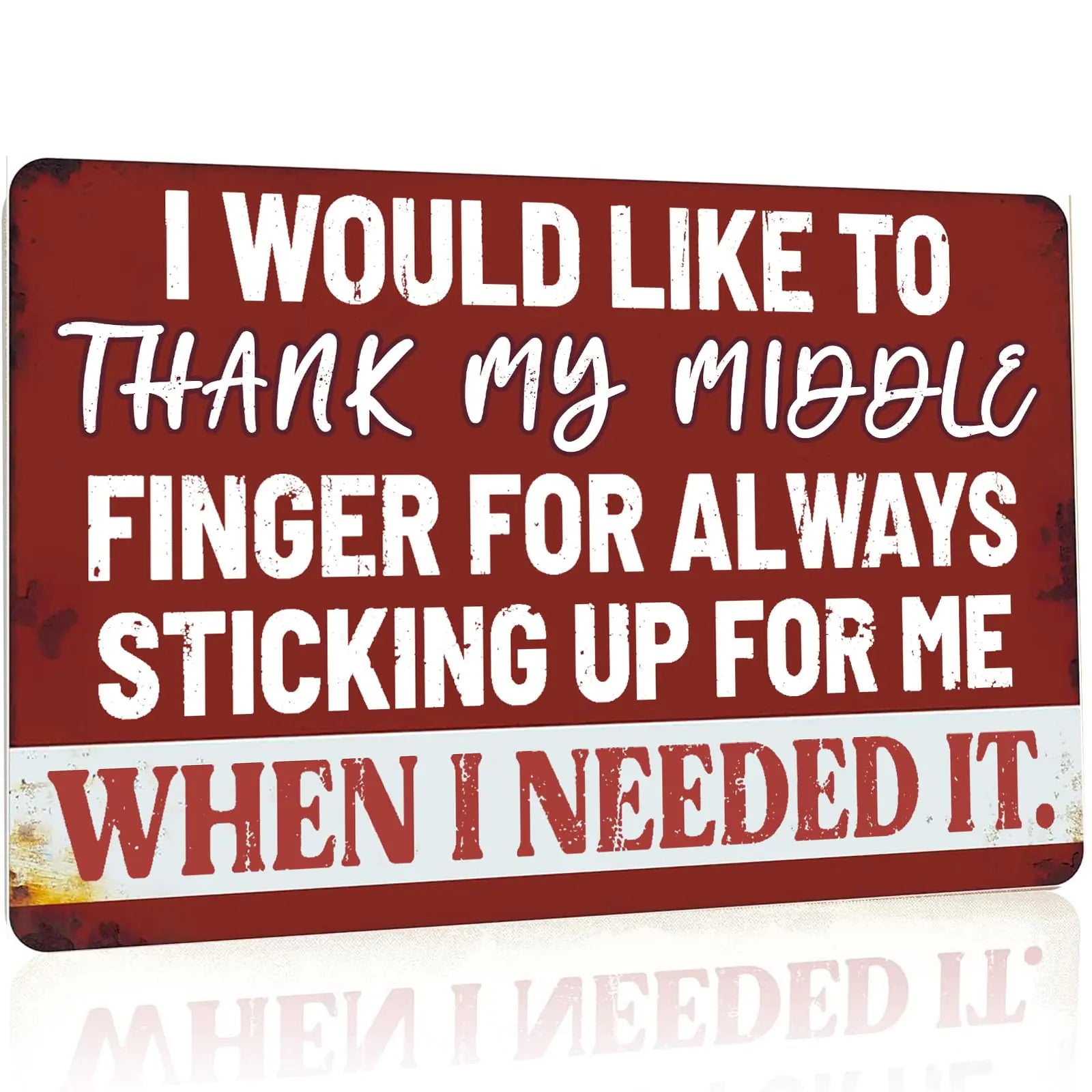 Funny Man Cave Signs Bar Tin Signs For Man Cave Metal Sign Sarcastic Garage Signs Cool Stuff For Men I Would Like To Thank My Middle Finger For Always Sticking Up For Me When I Needed It Sign 12x8 Inch