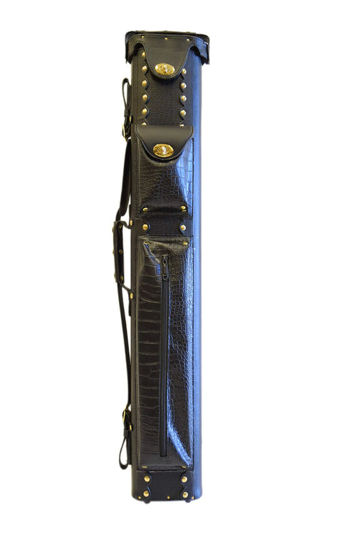 2x2/2x4 Hard Premium Pool Cue Case 2B2S/2B4S Billiard Stick Carrying Cue Case Spring Loaded (Several Colors (2x4-Black)