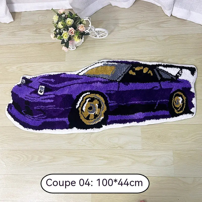 Car-Shaped Plush Area Rug – Machine Washable