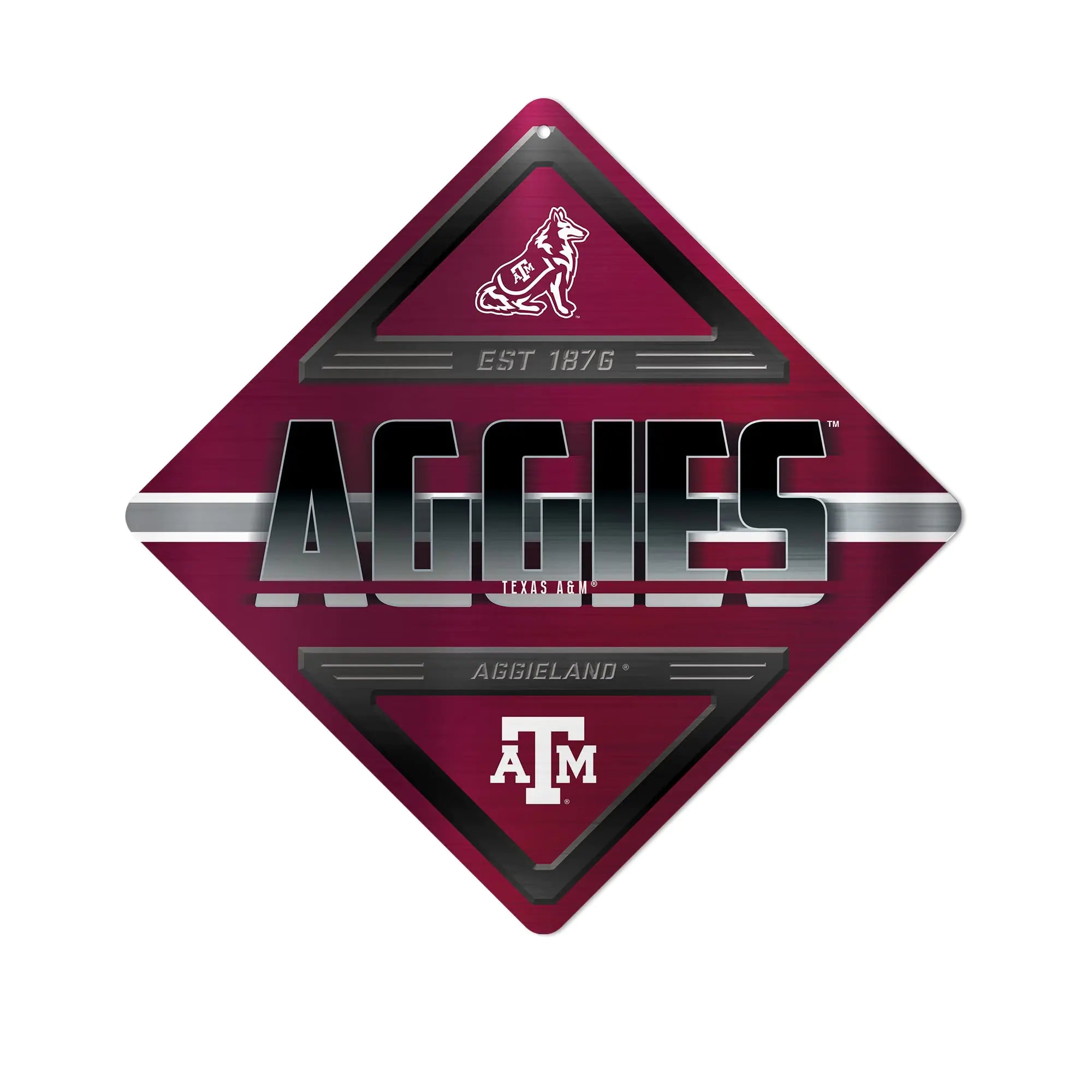 Rico Industries NCAA Texas A&M Aggies Metal Sign 16.5" x 16.5" Home Décor - Bedroom - Office - Man Cave