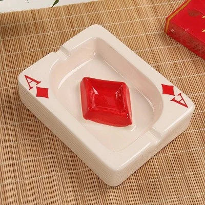 Ceramic Poker Card Ashtray – Creative Hotel & Home Tabletop Decor