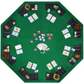 EVIEUN 48" 8-Player Foldable Poker Table Top Casino Texas Holdem Layout Portable Anti-Slip Blackjack Poker Table Mat with Carrying Bag for Family Games Casino