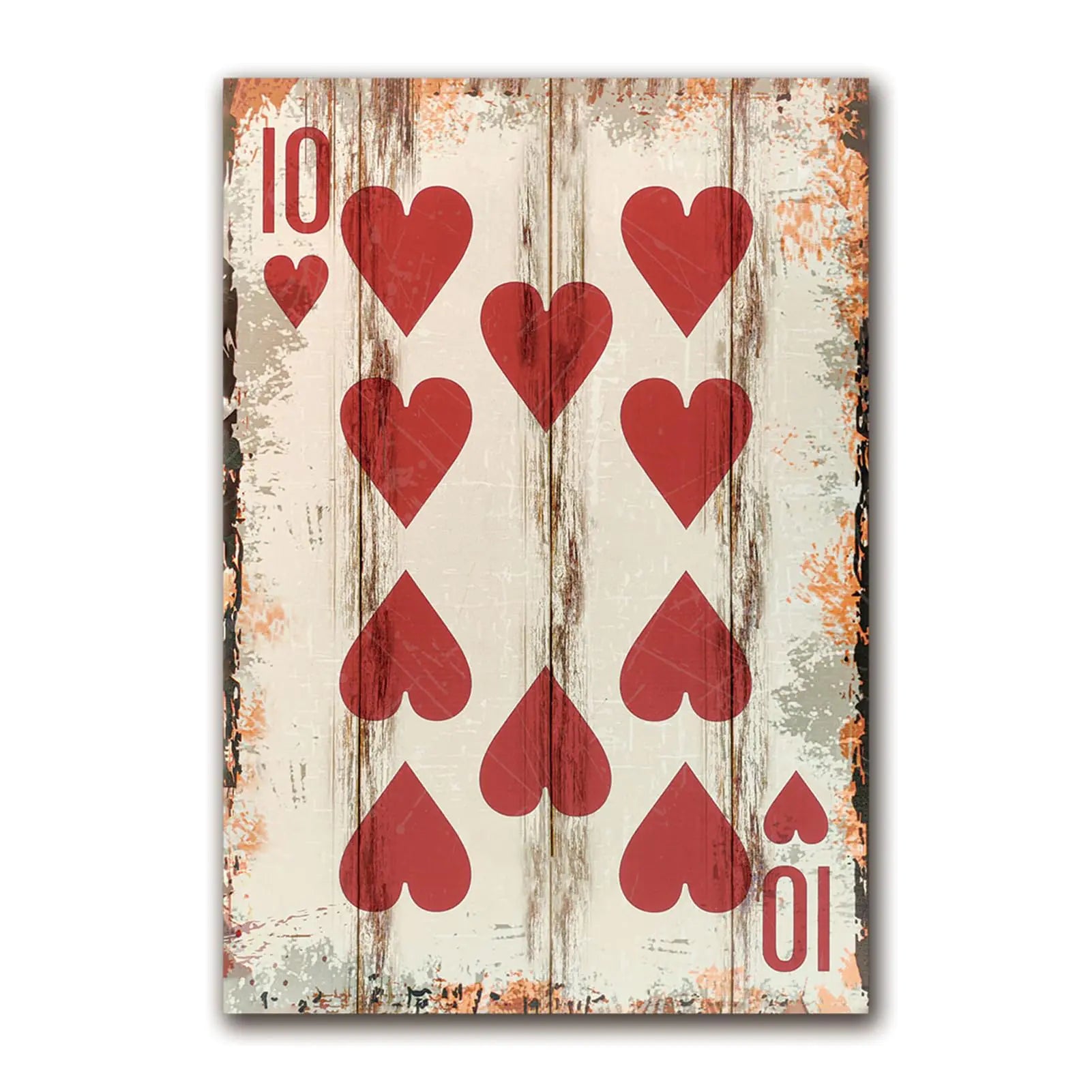 Poker Canvas Wall Art Print Ten of Hearts Game Room Wall Art Print Wall Decor Prints Poster With Framed