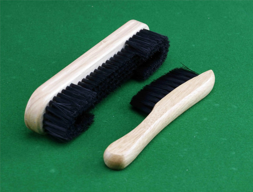 Teekerwan 2 Set Billiards Pool Table and Rail Brush Billiards Pool Table Cleaning Tools Wooden Handle Billiard Pool Table and Rail Brush Set for Cleaning Billiards Tabl (Table & Rail Brush)