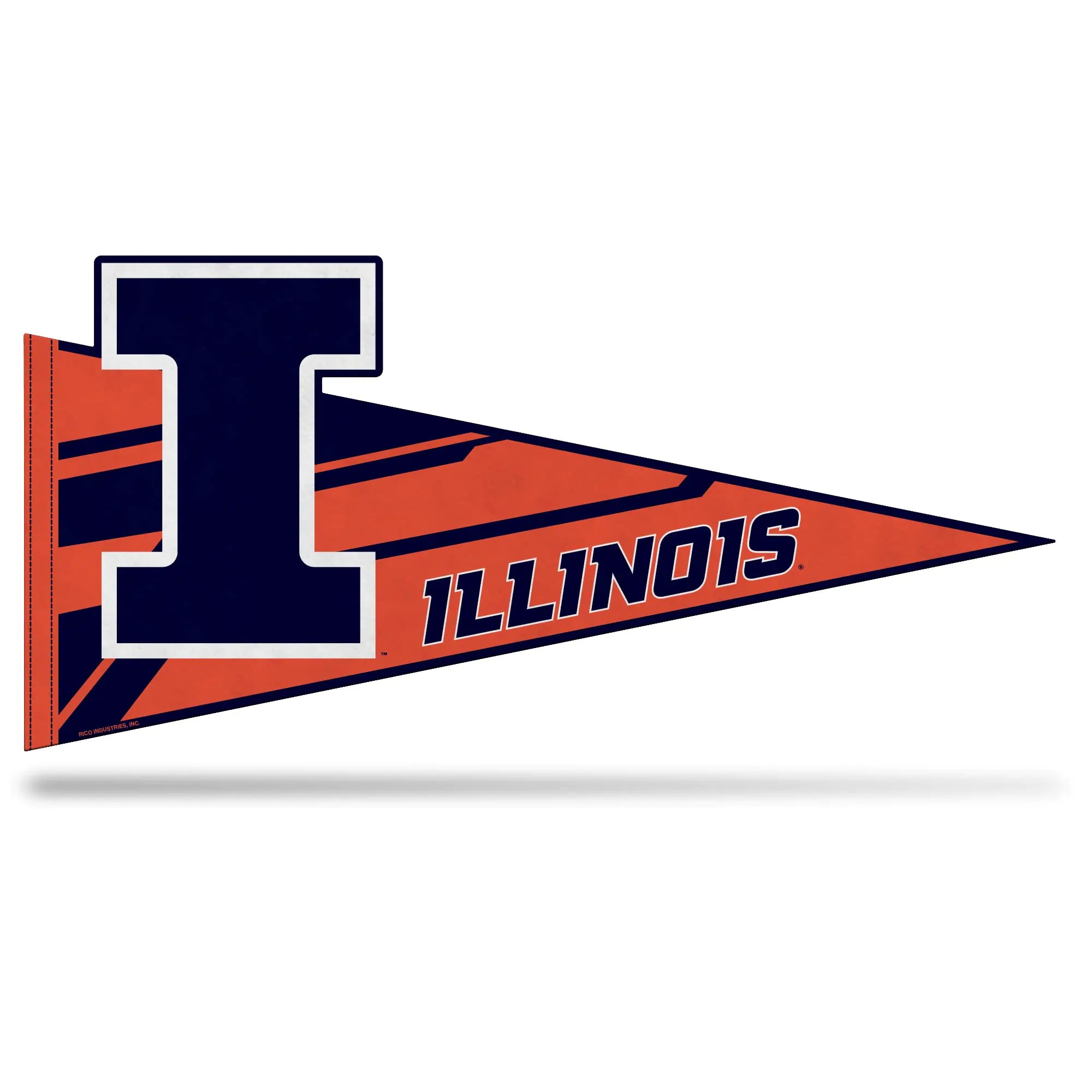 Rico Industries NCAA Illinois Fighting Illini Soft Felt Pennant - EZ to Hang - Home Décor (Game Room Man Cave Bed Room)