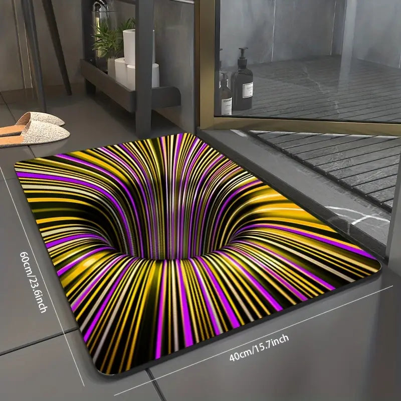 3D Swirl Illusion Non-Slip Area Rug for Home