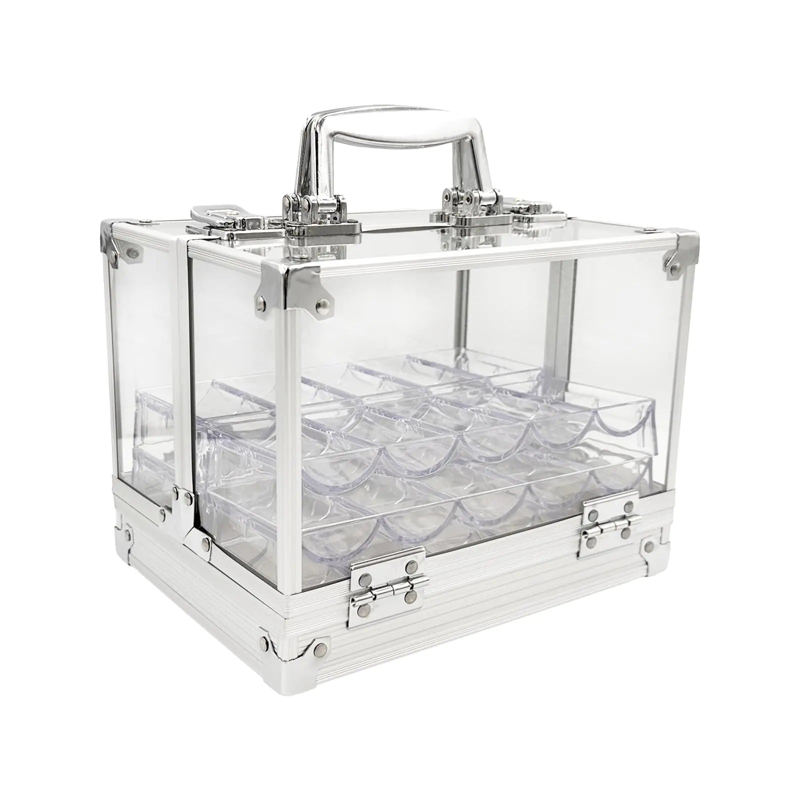 SEETOOOGAMES Acrylic Poker Chip Case - 600pcs Poker Chip Carrier with 6 Poker Chip Trays