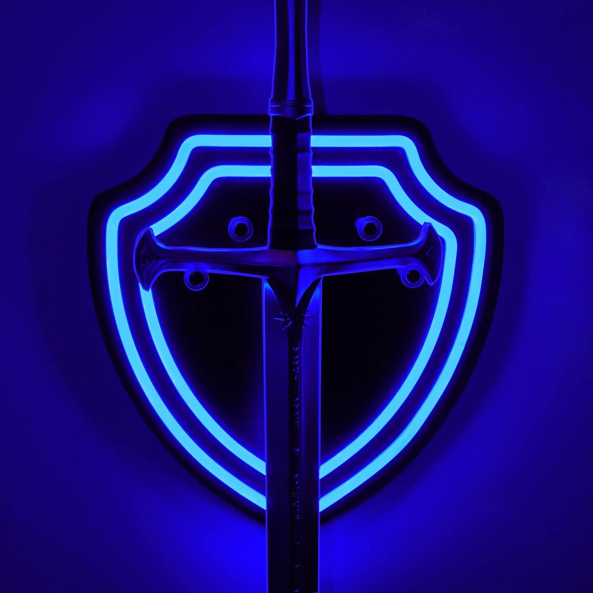 Hinittey Sword Wall Mount Wooden Neon Sign Swords Holder Light Up Blade Mounts for Wall Hanger for Room Decor Rapier Display Gifts for Sword Collectors Men Husband Boyfriend Army Veterans