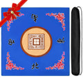 ALANGDUO Mahjong Mat Anti Slip Noise Reduction Table Cover for Mahjong Paigow Poker 31.5 x 31.5 Inches (Blue)