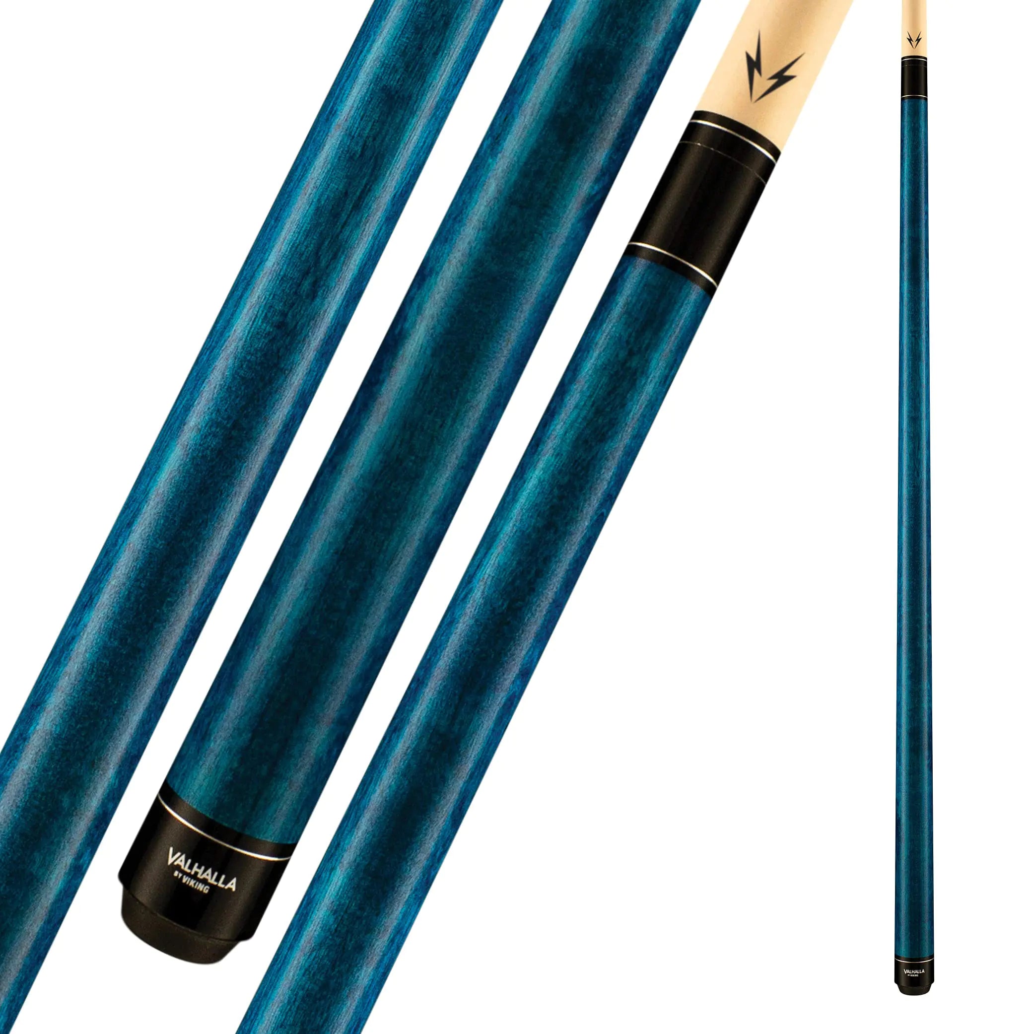 Viking Valhalla 100 Series No Wrap 2 Piece 58” Pool Cue Stick VA103 (20oz Blue) 13mm tip