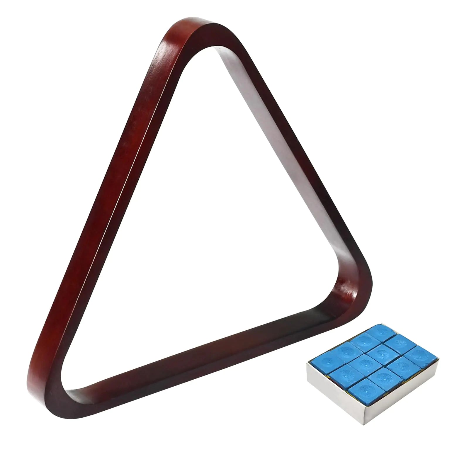 MoyanSuper Solid Wood Pool Ball Rack Billiard Ball Triangle Rack Pool Table Ball Holder Positioning Rack2-1/4" Pool Ball Rack (Burgundy Triangle Rack)