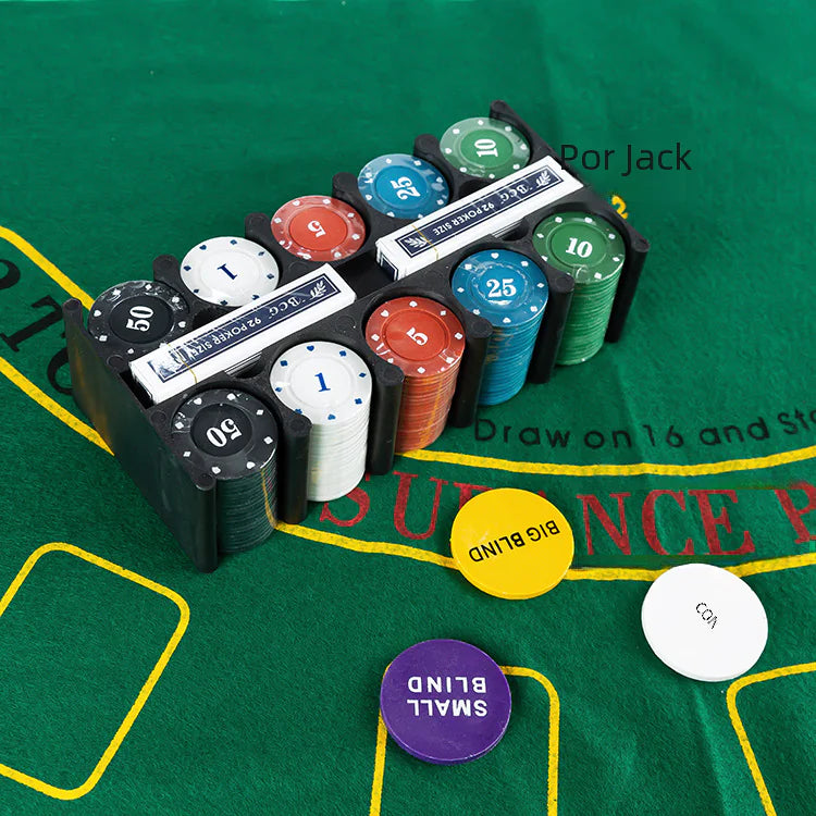Poker Set with 200 Chips, Table Cloth, and Box