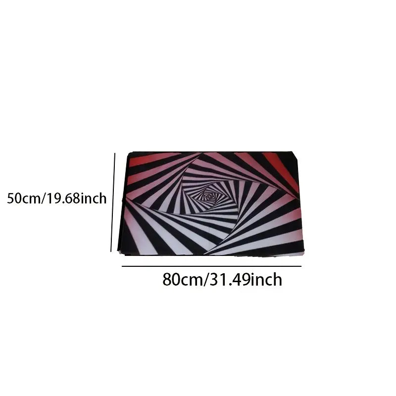 Abstract Geometric Vortex Illusion Non-Slip Area Rug