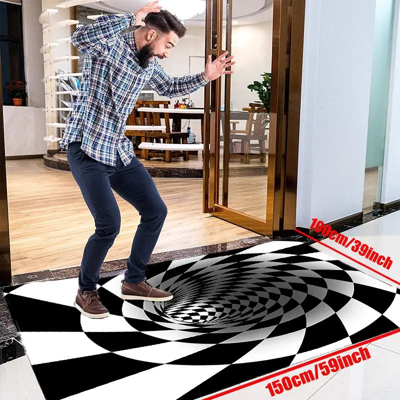 3D Illusion Indoor Mat - Modern Geometric Area Rug