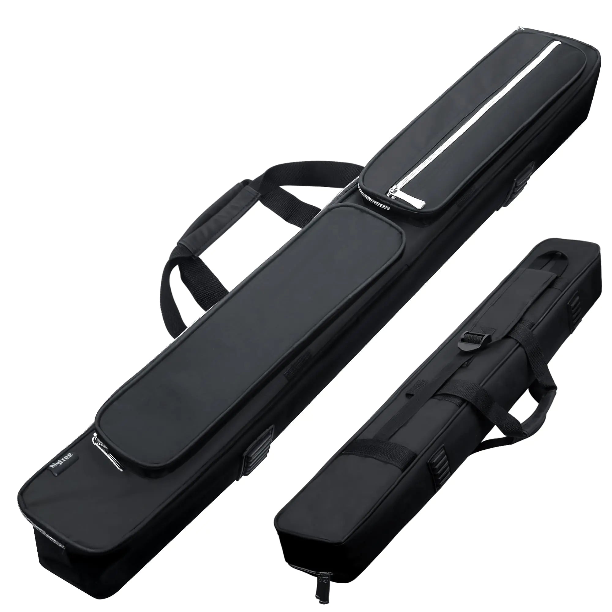 2x2 Pool Cue Case Heavy Duty Oxford Wear-Resistant Soft Billiard Cue Stick Case Bag with Adjustable Shoulder Strap Pool Stick Case for 2 Sticks /2 Butt/2 Shaft/ Black