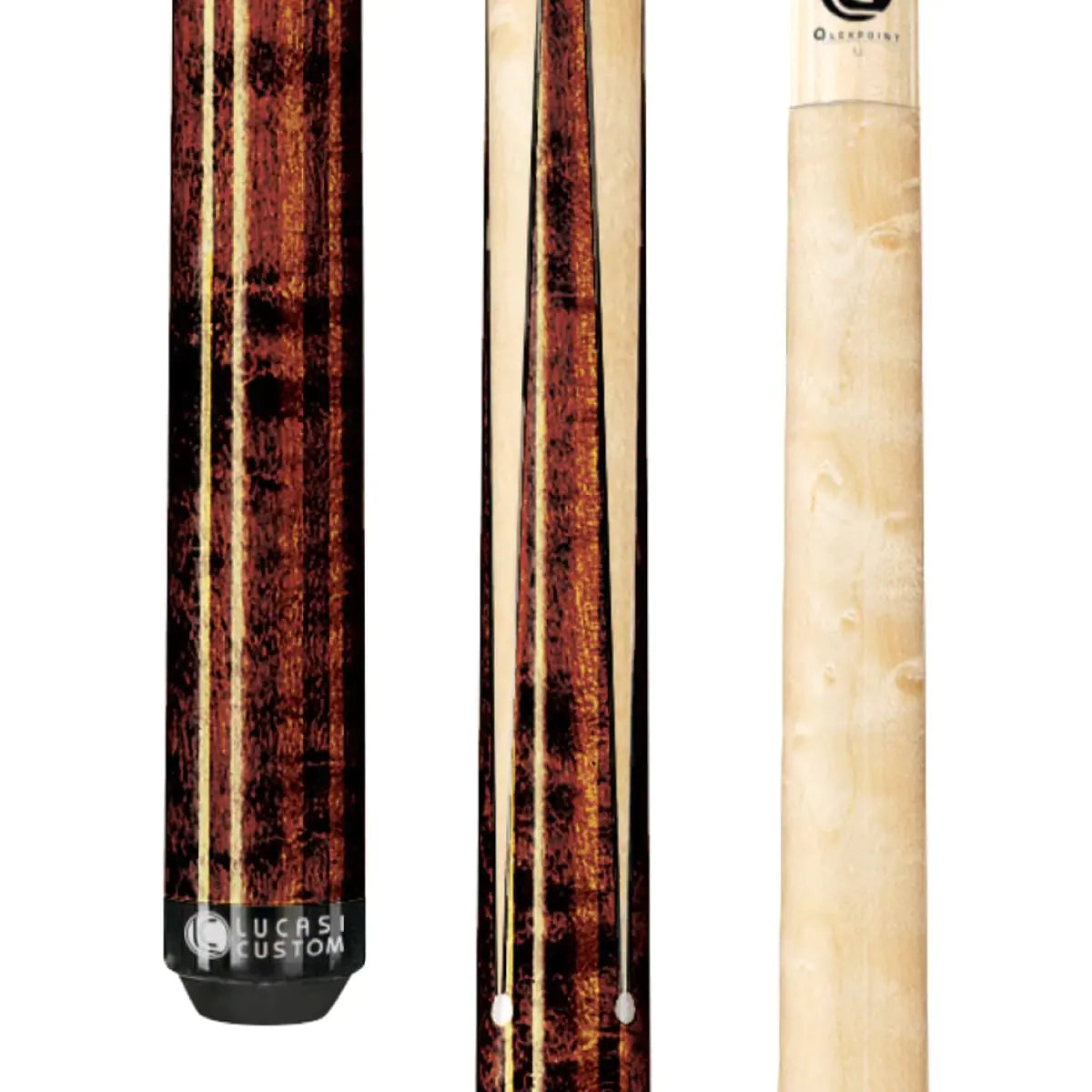 Lucasi Custom 58" Sneaky Pete Pool Cue with Upgraded Low Deflection Shaft Birdseye Maple 19oz
